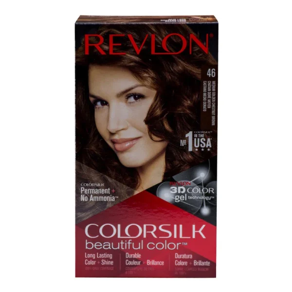 REVLON HAIR COLOR SILK MEDIUM GOLDEN CHESTNUT BROWN 46