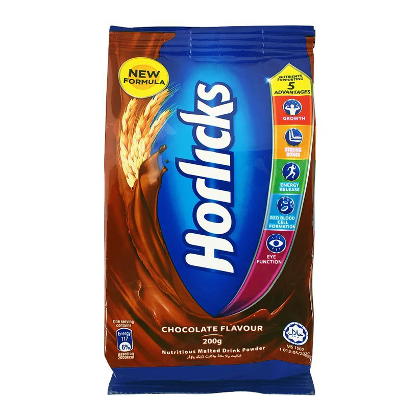 1035715-1 HORLICKS DRINKING POWDER CHOCOLATE POUCH 200 GM - Image 1