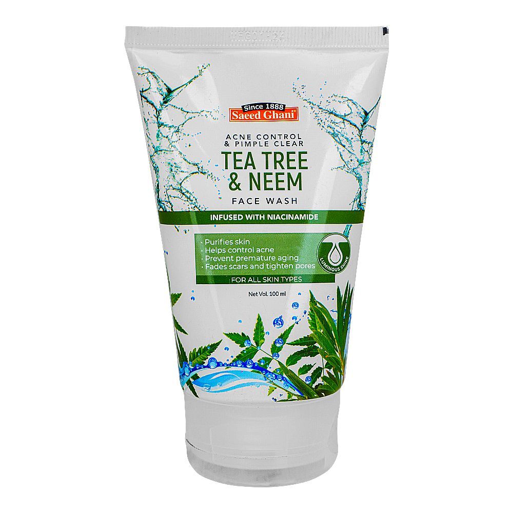 1267652-1 SAEED GHANI TEA TREE & NEEM FACE WASH 100ML - Image 1