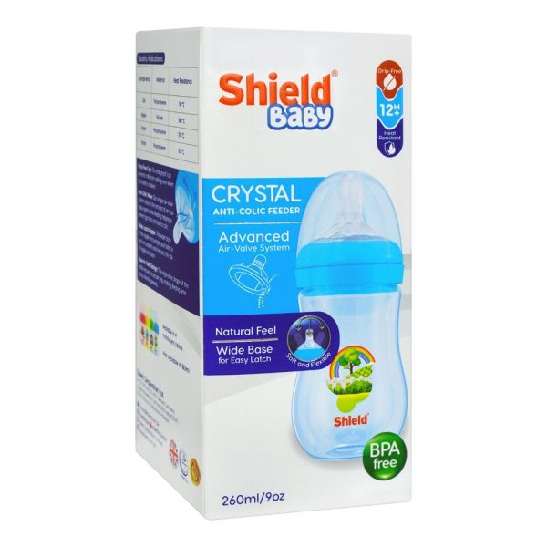 SHIELD BABY CRYSTAL ANTI COLIC FEEDER ADVANCED AIR VALVE SYESTEM 260ML