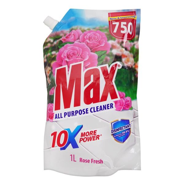 MAX CLEANER ALL PURPOSE ROSE FRESH 1 LTR  POUCH