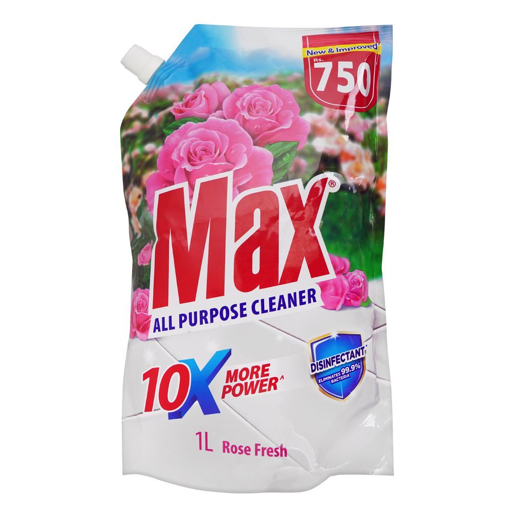 1285015-1 MAX CLEANER ALL PURPOSE ROSE FRESH 1 LTR POUCH - Image 1