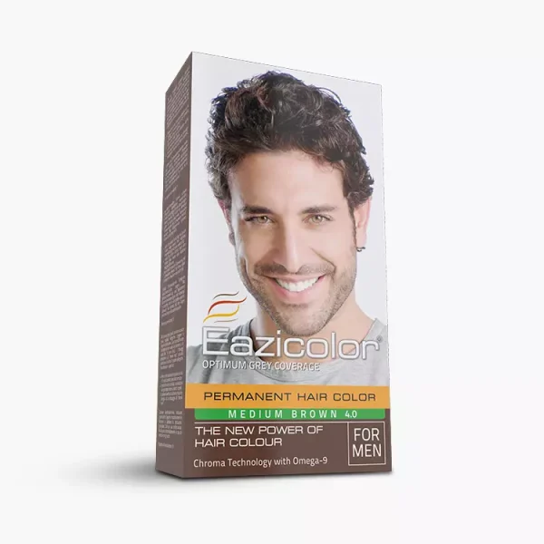 EAZICOLOR PREMIUM HAIR COLOR MEDIUM BROWN 4.0 35ML FOR MEN