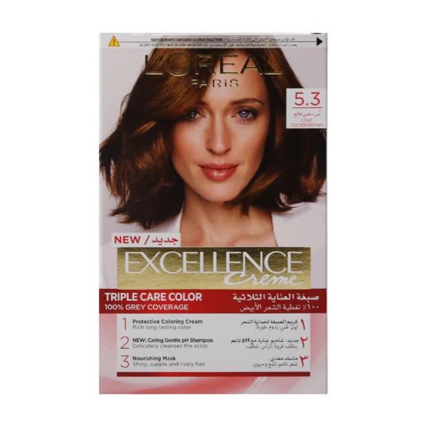 LOREAL EXCELLENCE CREME LIGHT GOLDEN BROWN 5.3 PC