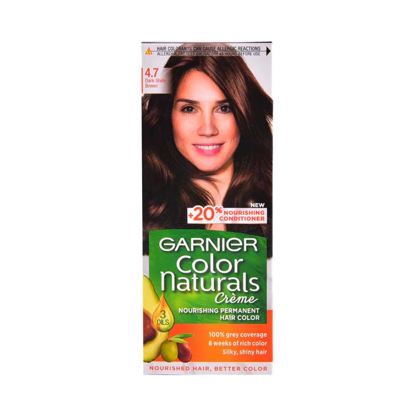 3610340640261_65c57031-3b50-42f9-9a7f-e042d81107c1 GARNIER HAIR COLOR 4.7 DARK SHINY BROWN PC - Image 1