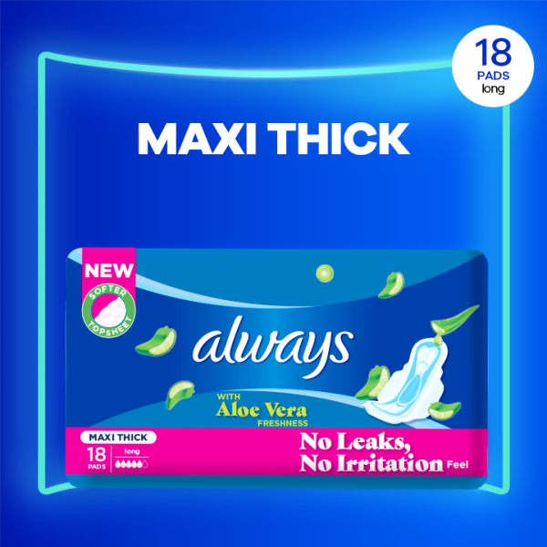ALWAYS MAXI THICK EXTRA LONG 18 PADS