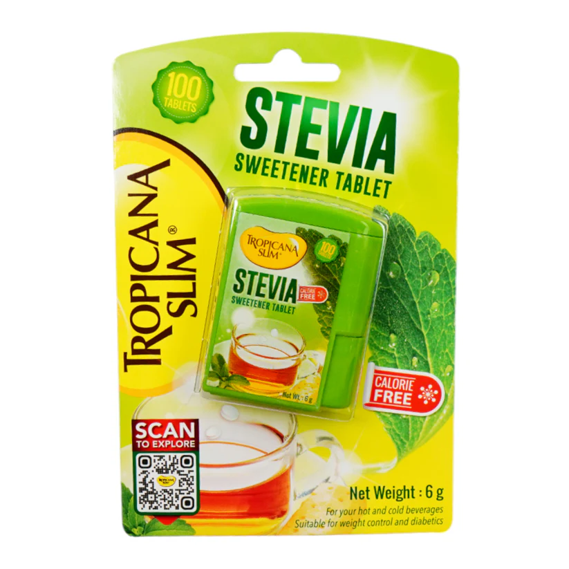 749921062468_1_f39efc92-947f-4d3b-8a20-16e67eccdaad TROPICANA SLIM STEVIA SWEETNER TABLETS 100PC 6 GM - Image 1