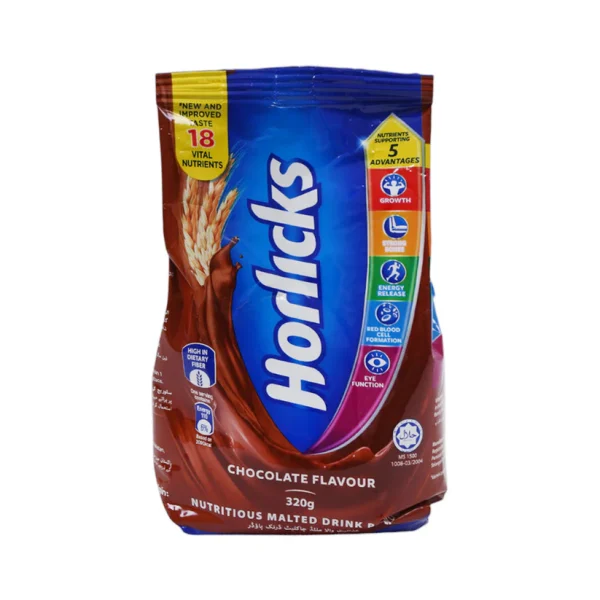 HORLICKS CHOCOLATE POWDER POUCH 320 GM