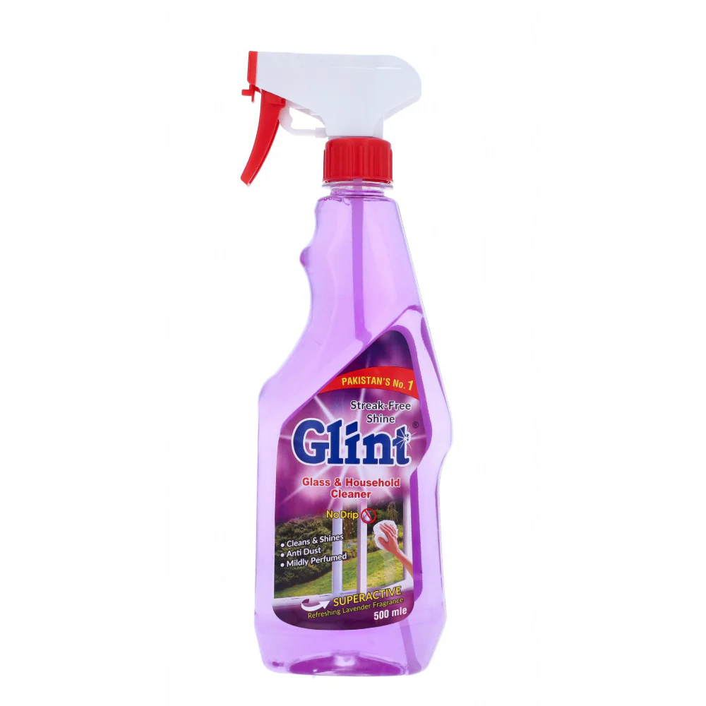 8964000750018-1000 GLINT GLASS CLEANER AND HOUSEHOLD LAVENDER 500 ML - Image 1