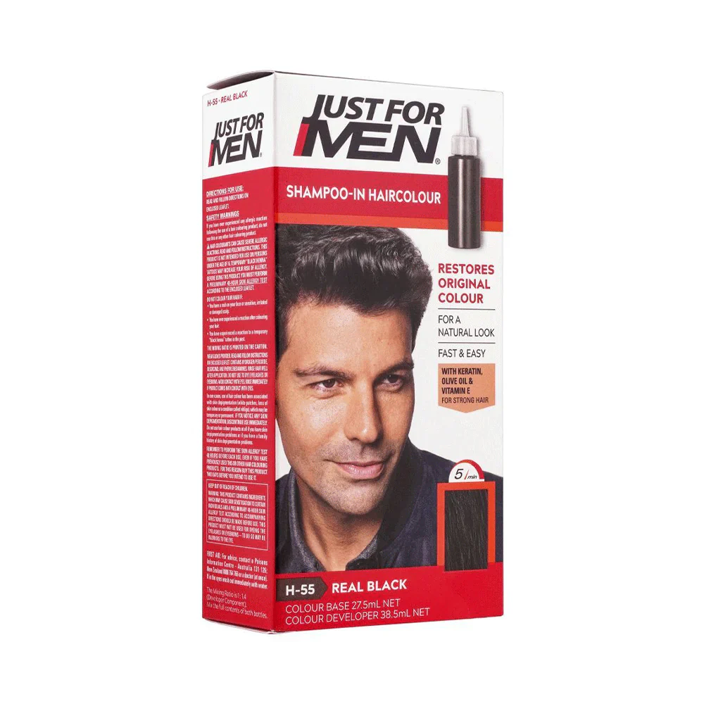 9310379279008 JUST FOR MEN HAIR COLOR REAL BLACK H55 PC - Image 1