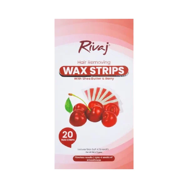RIVAJ HAIR REMOVING WAX STRIPS BUTTER AND BERRY 20+2PC