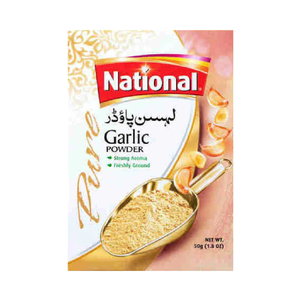 AFP-000114557_8a40efcd-a975-44b7-b6ba-5bd49a6a6f79 NATIONAL MASALA GARLIC POWDER 50 GM - Image 1