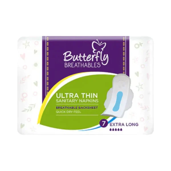 BUTTERFLY ULTRA THIN SANITARY NAPKINS EXTRA LONG 7 PCS