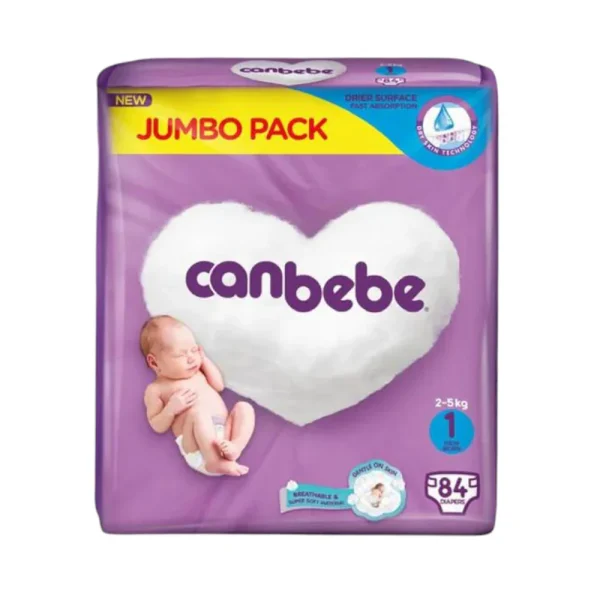 CANBEBE DIAPER NEW JUMBO 2,3-6 KG (PACK 1 84 PCS)