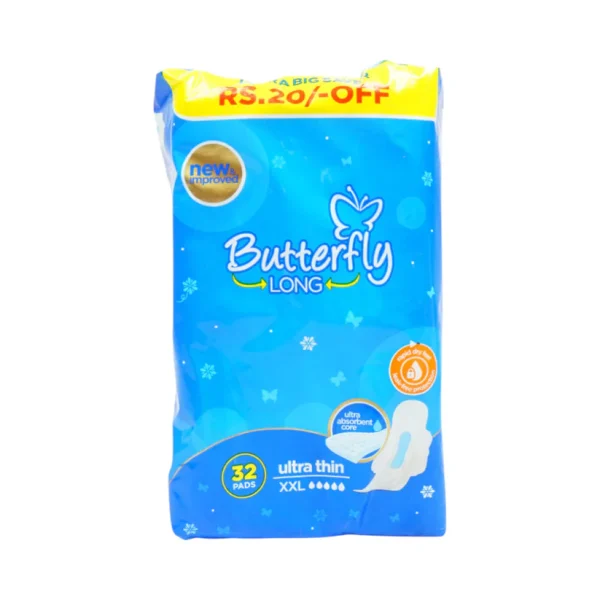 BUTTERFLY LONG ULTRA WIDE SANITARY PADS 32 XXL