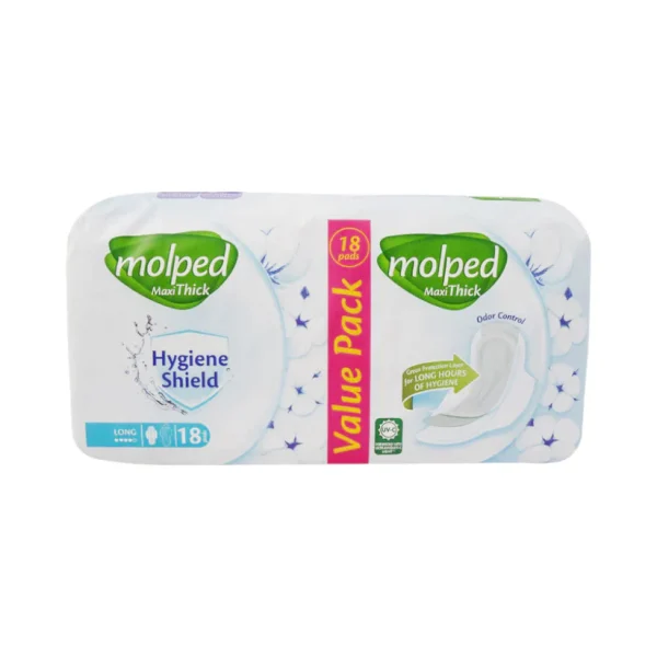MOLPED MAXI THICK SANITARY PAD LONG VALUE PACK 18PCS
