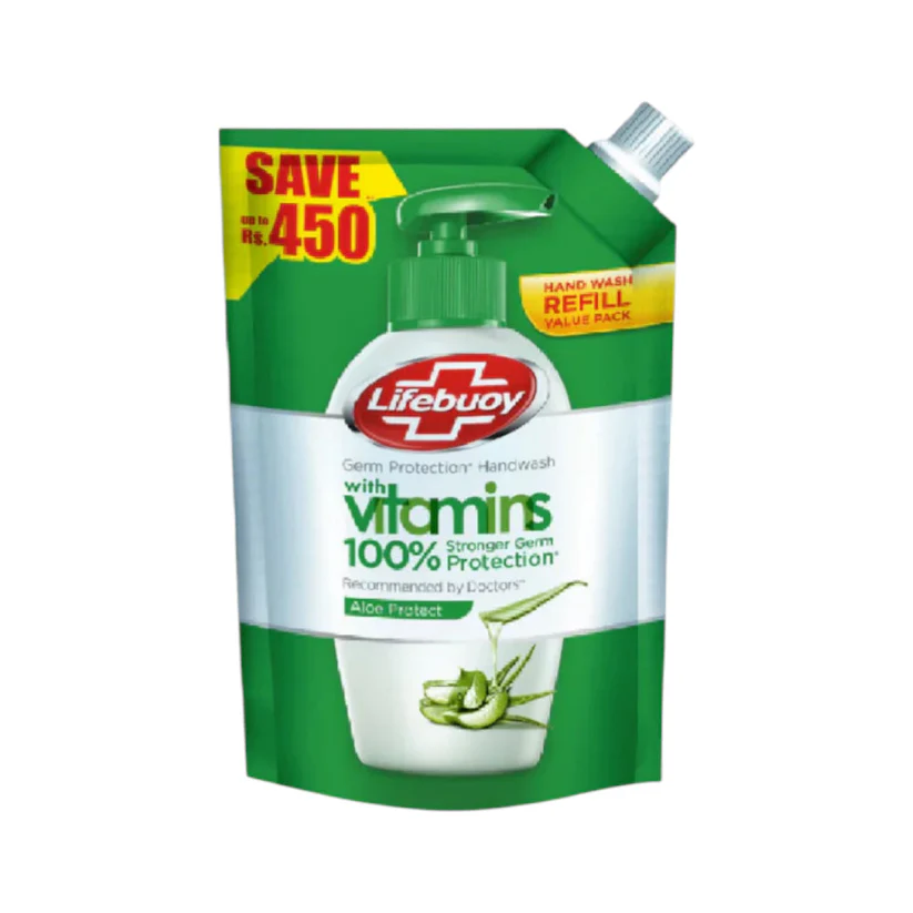 AFP-000523736_4d1cf262-233c-4e22-b284-7199ffbe365e LIFEBUOY HAND WASH POUCH ALOE A1 SOAP 900 ML - Image 1