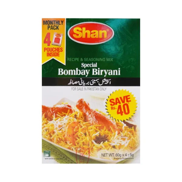 SHAN SPECIAL BOMBAY BIRYANI MASALA MONTHLY PACK 4X60 GM
