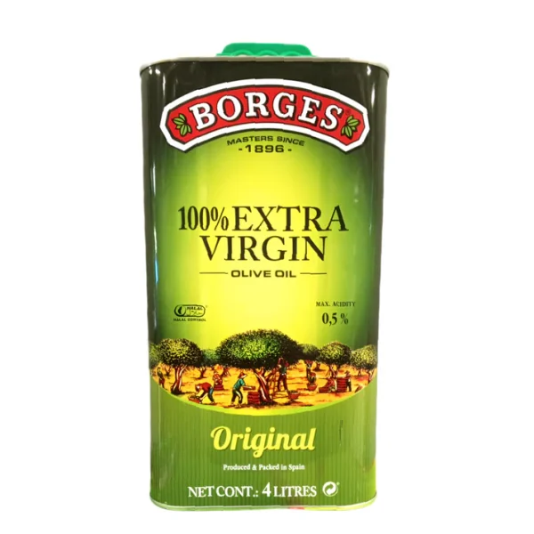 BORGES EXTRA VIRGIN OLIVE OIL ORIGINAL TIN 4 LTR