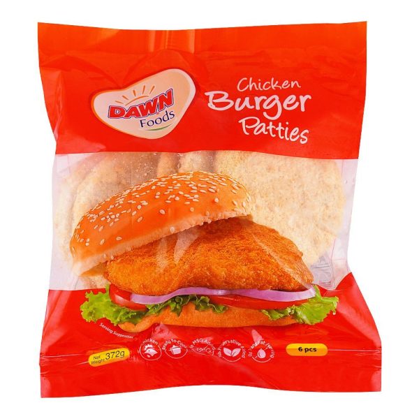 DAWN CHICKEN BURGER PATTIES 6 PCS PACK 372 GM
