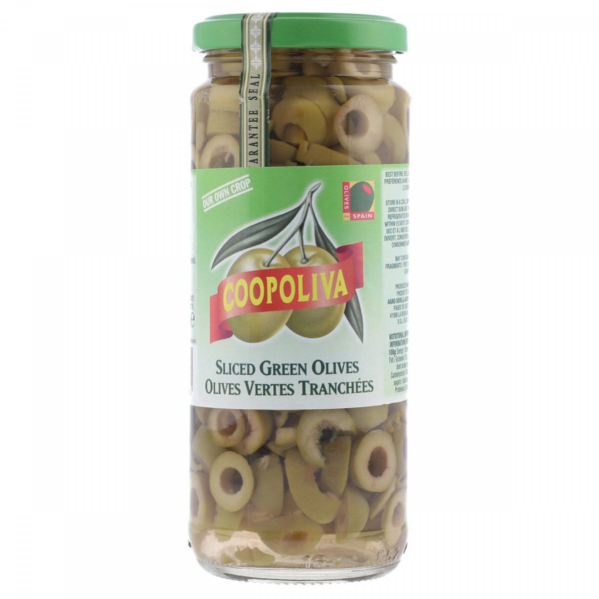 COOPOLIVA SLICED GREEN OLIVES 345GM - Image 1