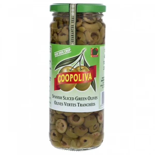COOPOLIVA SLICED GREEN OLIVES 450GM