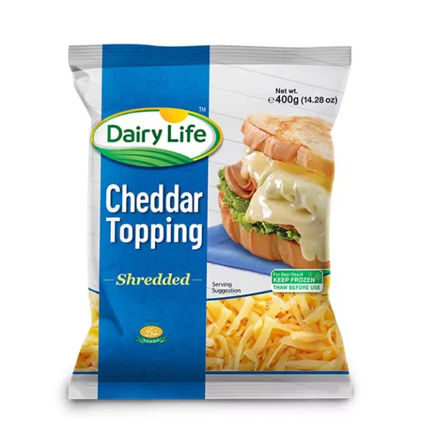 DAIRY LIFE CHEDDAR CHEESE TOPPING 400GM