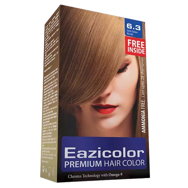 EazicolorPremiumHairColorKitsforWomen6.3DarkGoldenBlonde_600x EAZICOLOR PREMIUM HAIR COLOR DARK GOLDEN BLONDE 6.3 60ML - Image 1