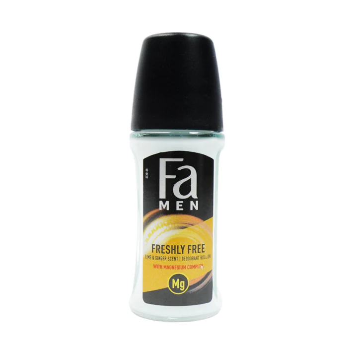 FA MEN DEO ROLL ON FREE FA ROLL ON FRESHLY FREE LIME & GINGER 50ML - Image 1