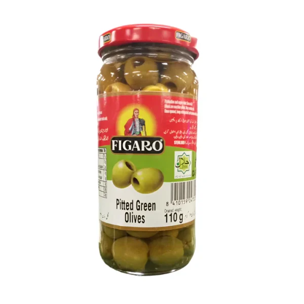 FIGARO PITTED GREEN OLIVES 240GM