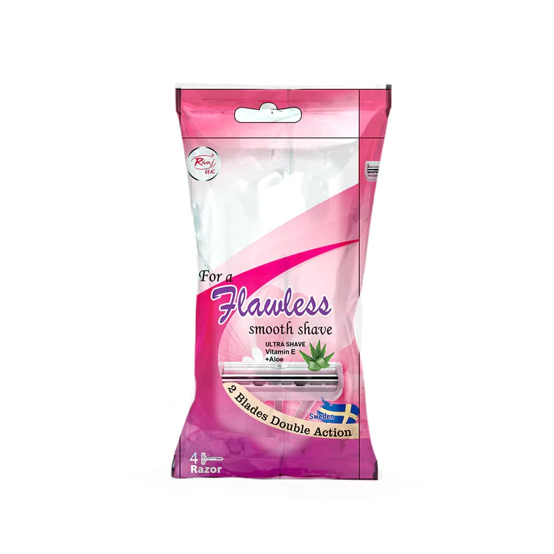 FlawlessSmoothShaveRazor_Packof4 RIVAJ FLAWLESS 4 RAZOR - Image 1