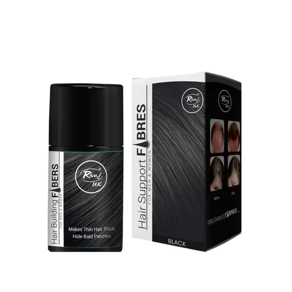 RIVAJ BLACK BUILDING FIBERS HAIR COLOR 25 GM