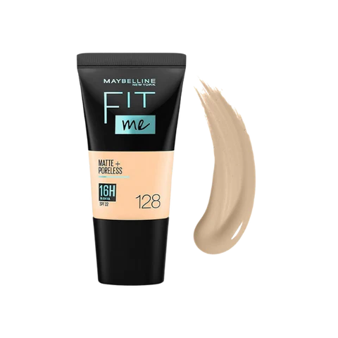 MaybellineFitMeMatte_PorelessLiquidFoundation128WarmNude18ml_large MAY BELLINE FIT ME 128 MATTE PORELESS FOUNDATION - Image 1