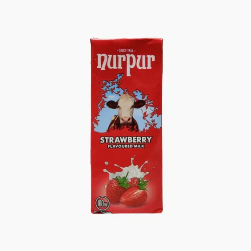 NURPUR FLAVOURED MILK STRA NURPUR FLAVOURED MILK STRAWBERRY 180ML - Image 1
