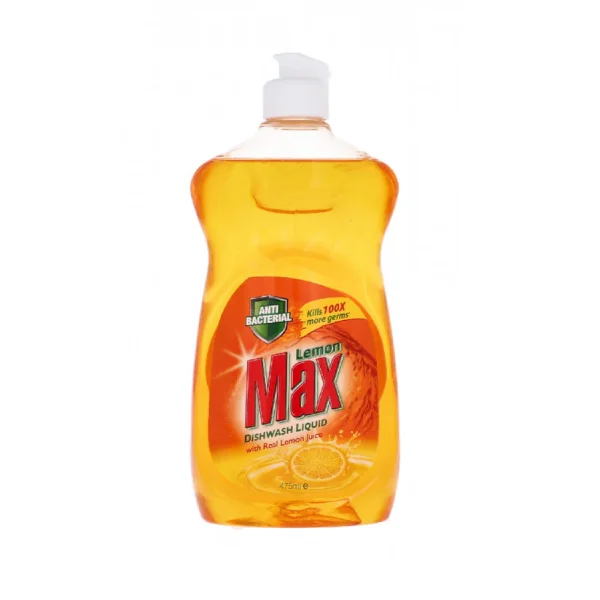 LEMON MAX DISHWASH LIQUID ANTI BACTERIAL LEMON 475 ML