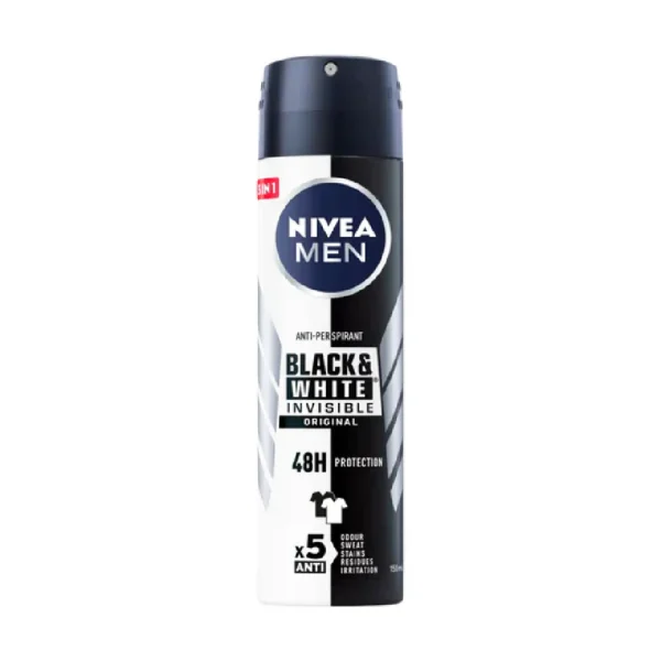 NIVEA DEODORANT BLACK & WHITE INVISIBLE ORIGINAL FOR MEN 150