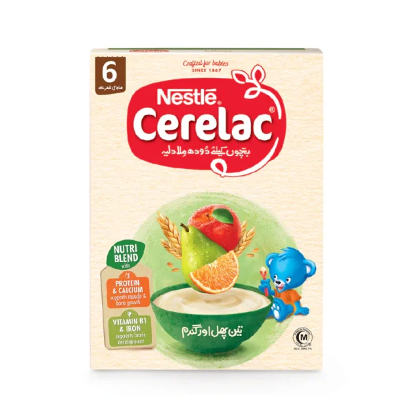 NESTLE CERELAC THREE FRUITS AND WHEAT 350 GM