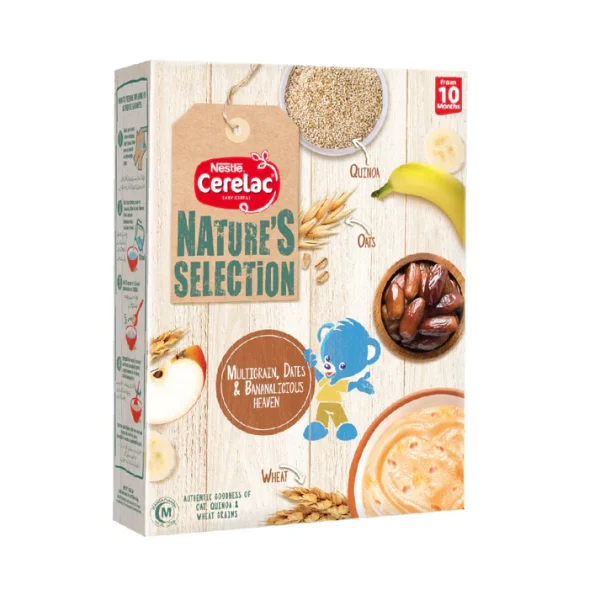 NESTLE CERELAC MULTIGRAIN DATES & BANANA 12 MONTHS 350 GM