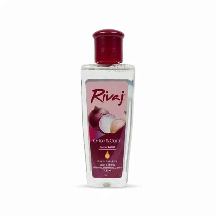 Onion_Garlic_Anti-Hair_Fall_Oil_100ml RIVAJ ONION &GARLIC ENRICHED HAIR OIL 100ML - Image 1