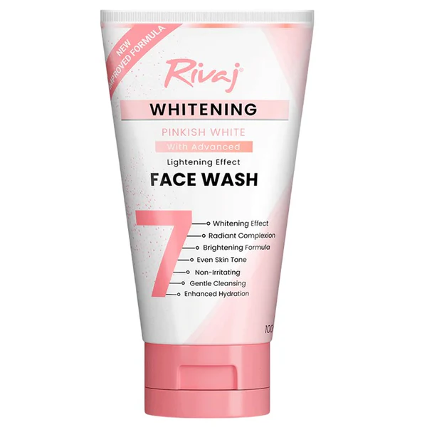 Rivaj_Whitening_Pinkish_White_Advance_Face_Wash_100ml_600x RIVAJ PINKISH WHITE ADVANCED FACE WASH 100ML - Image 1