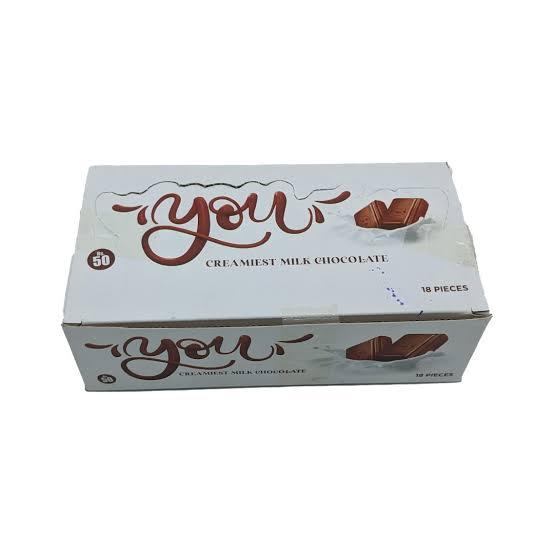 Scfa629325ddc450cb0f56f84ed9f43adK.jpg_720x720q80 (1) YOU CREAMIST MILK CHOCOLATE 15GM 18 PCS BOX - Image 1