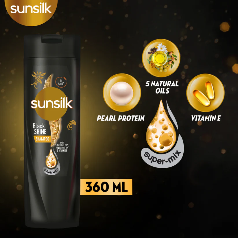 Sunsilk-BlackShineShampoo360ML SUNSILK SHAMPOO BLACK SHINE SUPER MIX 360 ML - Image 1