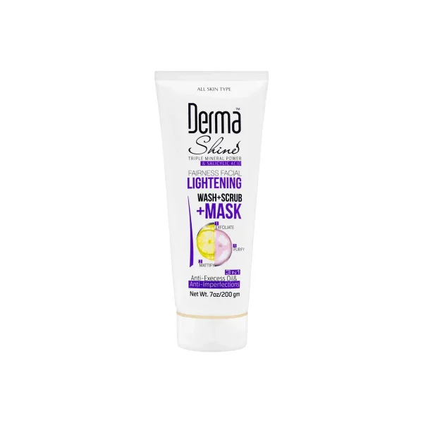 DERMA SHINE LIGHTENING WASH+SCRUB + MASK 200 GM