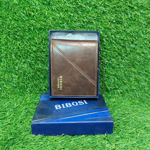 BIBOSI MENS LEATHER WALLET BROWN