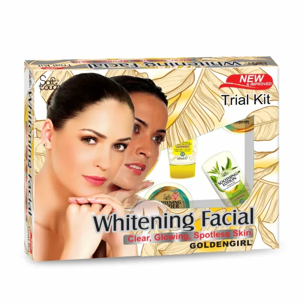 SOFT TOUCH WHITENING FACIAL CLEAR , GLOWING , SPOTLESS SKIN TRIAL KIT