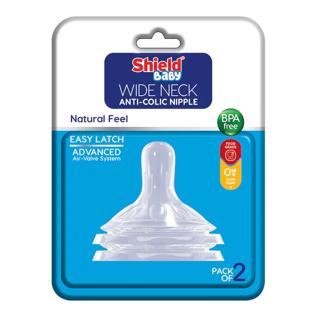 Wide_Neck_AntiColic_Nipple_0M SHEILD WIDE NECK ANTI COLIC NIPPLE MEDIUM FLOW - Image 1