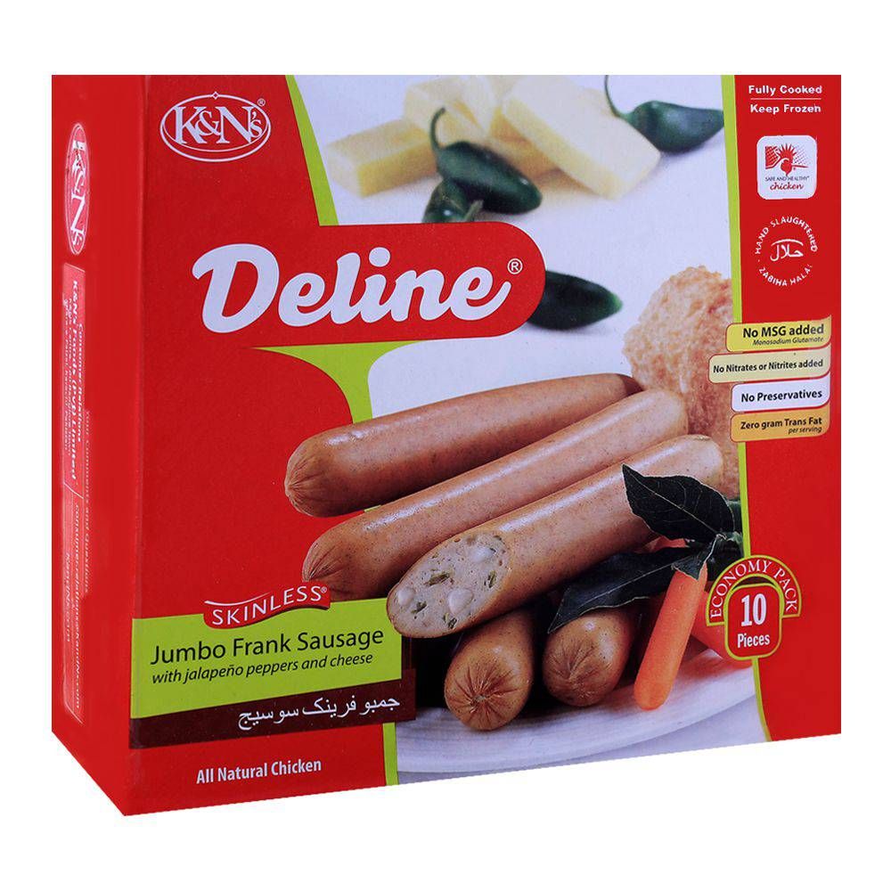 grocerapp-kns-jumbo-frank-with-jalapeno-5e6cd12f8e7a8 K&N's FRANKFURT SAUSAGES WITH JALAPENO CHEESE & PEPPER 740GM 10PC - Image 1