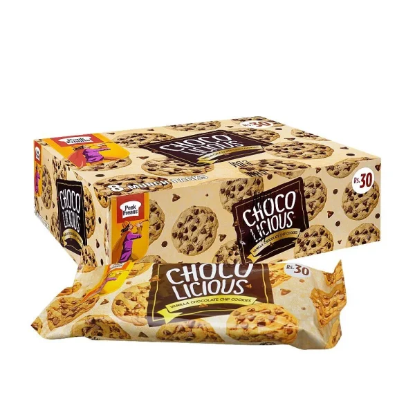 CHOCO LICIONUS VANILLA CHOCOLATE CHIP COOKIES RS.30 (8 MUNCH PACKS)
