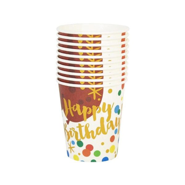 HAPPY BIRTHDAY DISPOSIBLE CUP 10 PCS