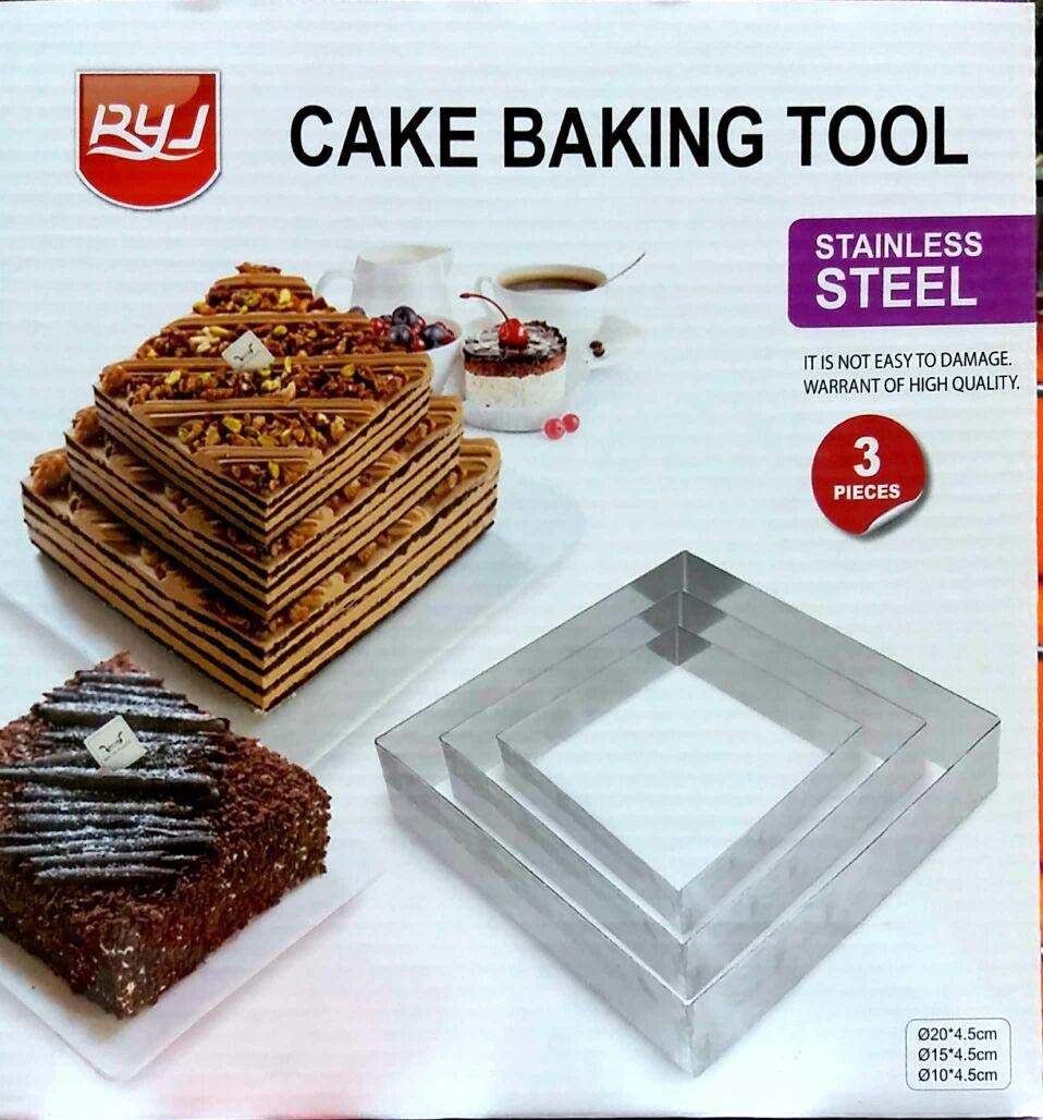 71ZWBY1EHuL RYJ CAKE BAKING STAINLESS STEEL 3PCS - Image 1